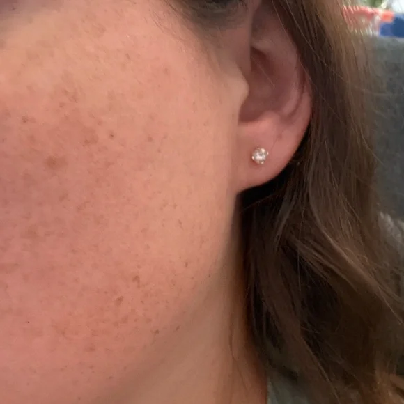 Delicate Yellow Diamond Stud Earrings | Real Gold Settings - Picture 4 of 4